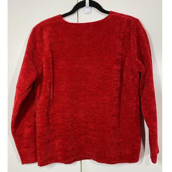 Karen Scott Petites Round Neck Cable Knit Red Acrylic Sweater Size PL - Picture 4 of 8